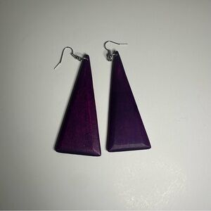 Elegant Purple Triangle Earrings